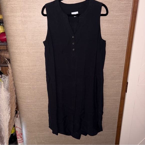 J.jill casual popover Henley button dress in black size large petite - Picture 3 of 8